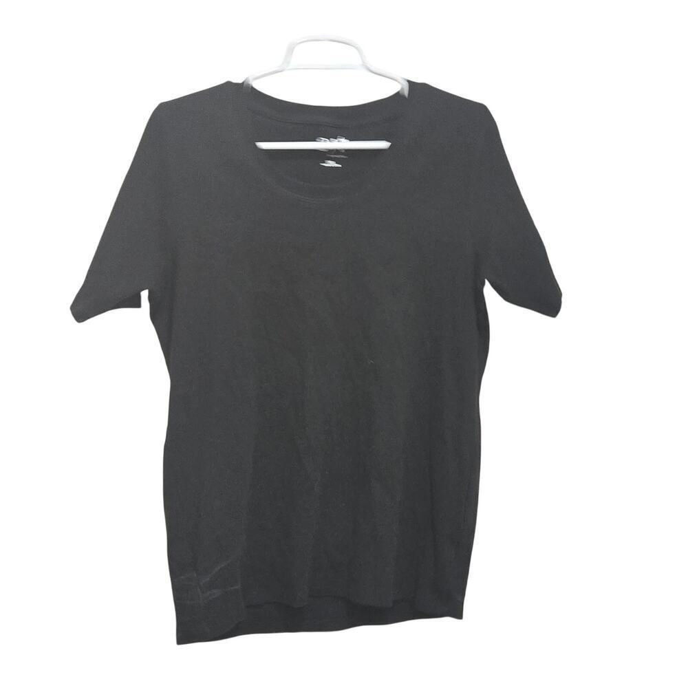 Maurices 24/7 Black Ribbed Crewneck Short Sleeve Stretch Tee XXL Capsule Basic